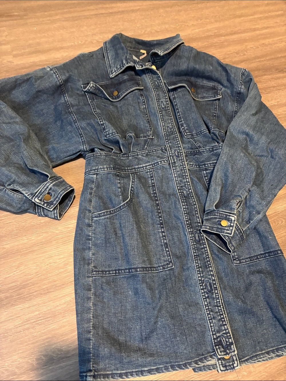 Free People Denim Jean Jacket Dress